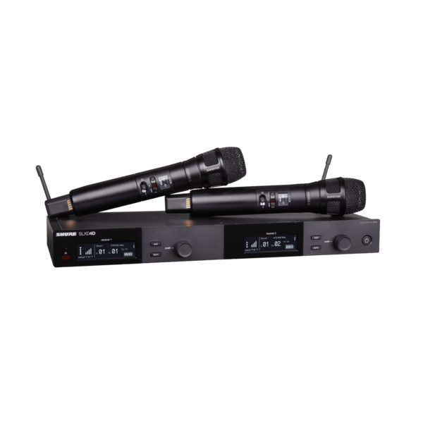 DUAL WIRELESS SYSTEM WITH 2 NEXADYNE 8/S HANDHELD TRANSMITTERS, J52 (558-616 MHZ) WIRELESS BAND