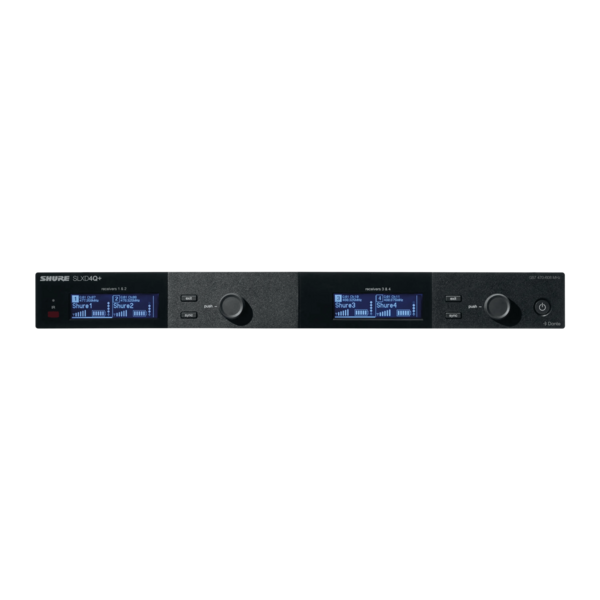 SLXD4QDAN+ SLX-D DIGITAL QUAD 4-CHANNEL RECEIVER WITH DANTE, 19" RACK KIT & 2 X 1/4 WAVE ANTENNAS