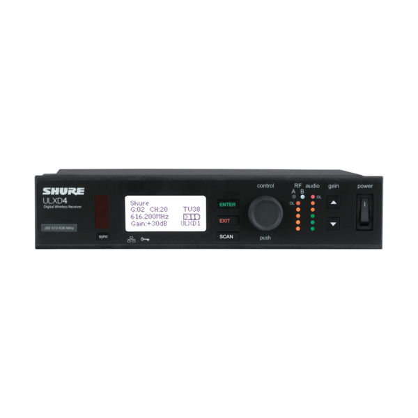 ULX-D DIGITAL SINGLE-CHANNEL WIRELESS RACKMOUNT RECEIVER / HALF-RACK / RECEIVER COMPONENT ONLY