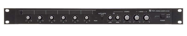 RACK-MOUNT MIXER- 2 MONO/4 STEREO IN- 2 MONO/1 STEREO OUT- 3 BUS- BLACK (1U)