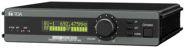 WIRELESS RECEIVER- SPACE DIVERSITY- 64 CH.- SCANNER- TRANSMITTER BATTERY STATUS-