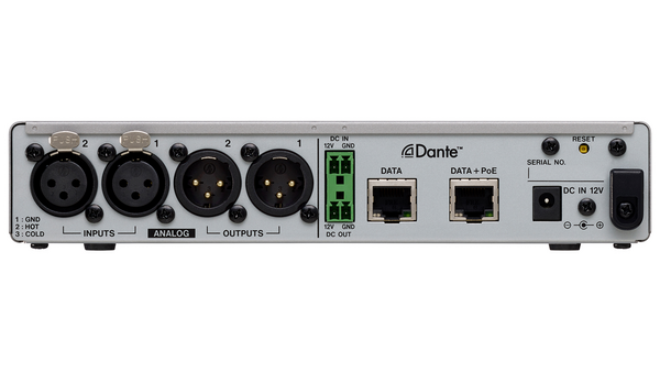 2 MIC/LINE INPUT- 2 LINE OUTPUT DANTE CONVERTER XLR