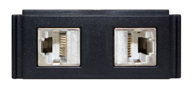 THE HPX-N102-SRJ45 MODULE PROVIDES TWO SHIELDED RJ-45 CONNECTIONS TO THE HYDRAPORT 600, 900 OR 1200.