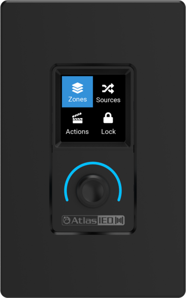 ATMOSPHERE MULTI ZONE, SOURCE, MESSAGE RECALL,AND VOLUME WALL CONTROLLER / BLACK