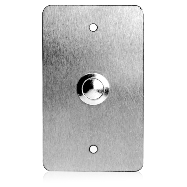 VANDAL PROOF PLATE MOUNTED CALL SWITCH / SINGLE GANG SIZE 12-GAUGE STAINLESS STEEL PLATE
