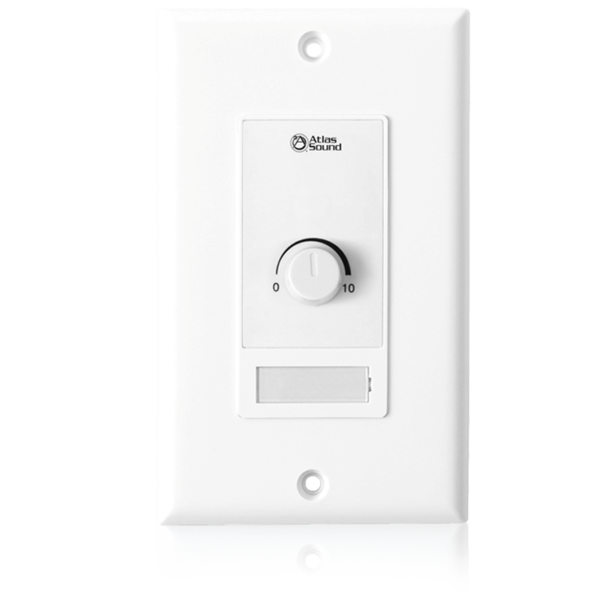 WALL PLATE 10KOHM LEVEL CONTROL / WHITE DECOR STYLE PLATE / FITS A SINGLE GANG ELECTRICAL OUTLET