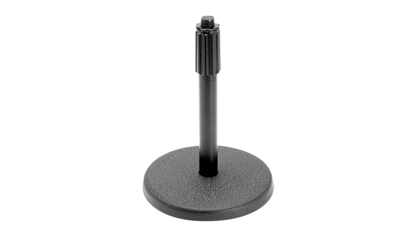 DESK STAND - 9-13” ADJUSTABLE BLACK STEM WITH 6” BLACK BASE