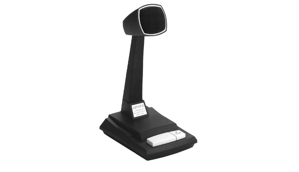 OMNIDIRECTIONAL DYNAMIC DESK TOP MICROPHONE WITH LOCKING PUSH-TO-TALK SWITCH