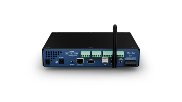 CHAMSYS MAGICQ DIN, 24 DMX UNIVERSES, BUILT-IN WIFI, FOUR 10SCENE CONNECTION PORTS