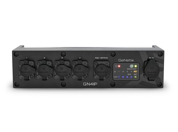 4-PORT IP RATED NODE, IP65 RATED, MAINS OR POE POWERED, M12 THREADED INSERT