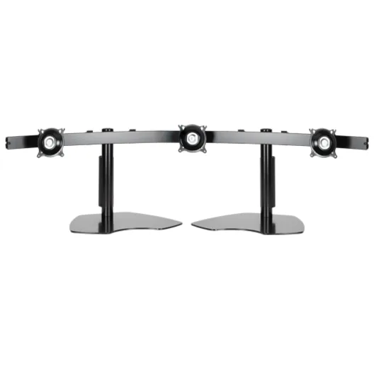 WIDESCREEN TRIPLE HORIZONTAL TABLE STAND - 3 WIDE X 1 HIGH FOR TYPICAL SCREEN SIZES 10" - 24" DIAG