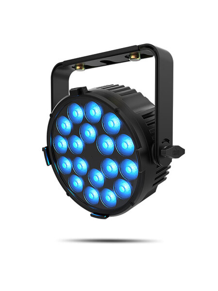 18 LEDS (HEX-COLOR RGBWAUV) PAR/WASH WITH OVER 5,700 LUMENS OF FLICKER-FREE OUTPUT / BLACK HOUSING