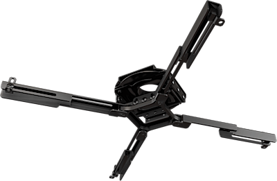 UNIVERSAL MOUNT FOR PROJECTORS, LOW PROFILE, 12 ADJUSTMENT POINTS, WEIGHT CAPACTIY 70LB, BLACK