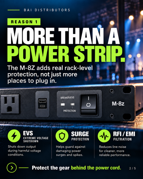 15A POWER CONDITIONER WITH EVS SURGE PROTECTION, 12 OUTLETS, USB-A & USB-C CHARGING, 1RU