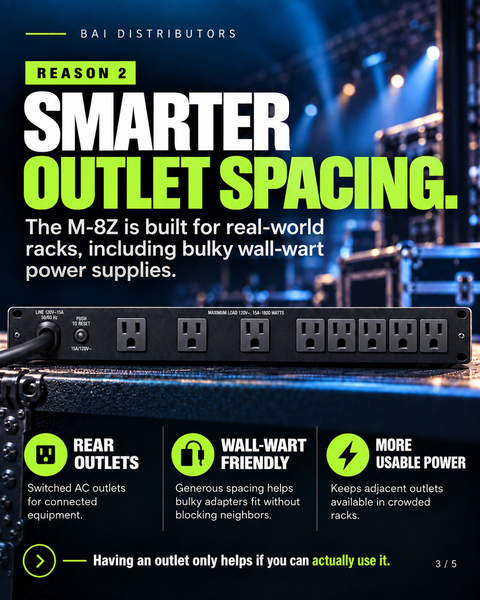 15A POWER CONDITIONER WITH EVS SURGE PROTECTION, 12 OUTLETS, USB-A & USB-C CHARGING, 1RU