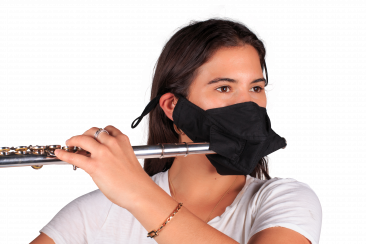 DOUBLE-LAYER INSTRUMENT FACE MASK FOR FLUTES & PICCOLOS