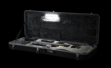 MOLDED PLASTIC GUITAR CASE FOR STANDARD ELECTRIC GUITARS WITH BUILT-IN LED LIGHT