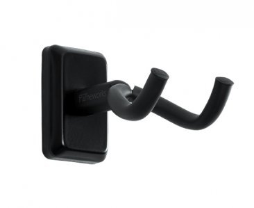 GATOR FRAMEWORKS WALL MOUNTED GUITAR HANGER WITH BLACK MOUNTING PLATE