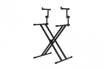 FRAMEWORKS HEAVY DUTY 2 TIER "X" STYLE KEYBOARD STAND WITH RUBBERIZED LEVELING FOOT