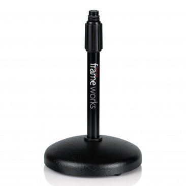 DESKTOP MICROPHONE STAND WITH ROUND WEIGHTED BASE & ADJUSTABLE HEIGHT