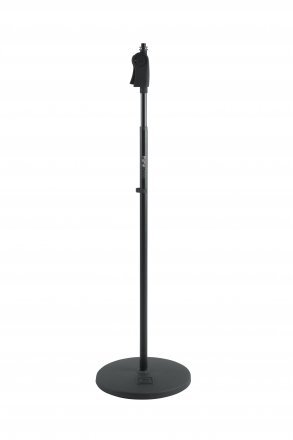 FRAMEWORKS ROUNDBASE MIC STAND WITH 12" ROUND BASE AND DELUXE ONE HANDED CLUTCH