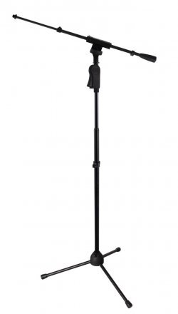 FRAMEWORKS TRIPOD MIC STAND WITH TELESCOPING BOOM AND DELUXE ONE HANDED CLUTCH