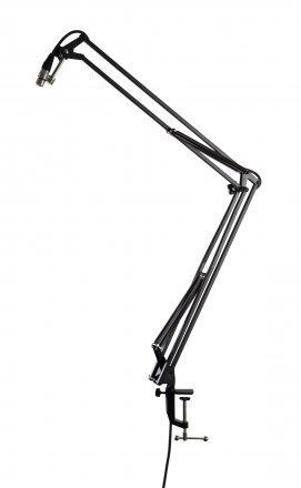 DESK-MOUNTED BROADCAST/PODCAST BOOM MIC STAND