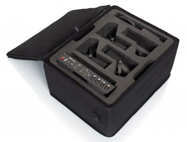 CUSTOM FOAM-CUT LIGHTWEIGHT CASE FOR RODECASTER PRO PODCAST MIXER, FOUR HEADPHONES & FOUR MICROPHONE