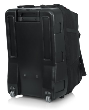 SPEAKER BAG W/ REINFORCED MOLDED BOTTOM, IN-LINE WHEELS, & PULL-OUT HANDLE; FITS EV ZLX, ETC