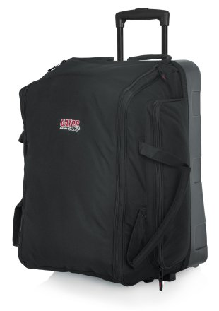 SPEAKER BAG W/ REINFORCED MOLDED BOTTOM, IN-LINE WHEELS, & PULL-OUT HANDLE; FITS EV ZLX, ETC