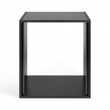 19" STUDIO RACK CABINET; 12U; 15.5" DEEP; 5/8" THICK MDF FURNITURE GRADE BLACK OAK LAMINATE
