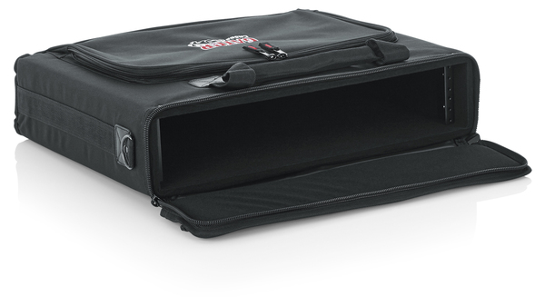2RU RACK BAG;  PADDED NYLON OVER PLYWOOD CONSTRUCTION; LARGE OUTSIDE ACCESSORY POCKETS/ BLACK