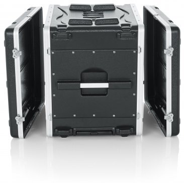 10RU MOLDED PE RACK CASE; FRONT, REAR RAILS 19" DEEP; LOCKING, PULL HANDLE, RECESSED WHEELS