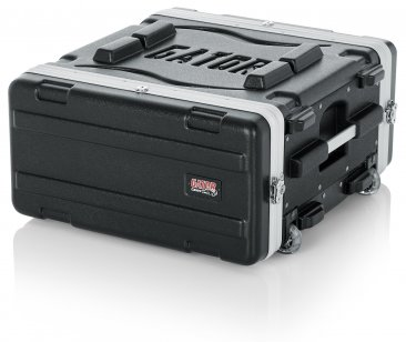 MOLDED PE RACK CASE; FRONT, REAR RAILS; 4U; 19" DEEP; LOCKING, PULL HANDLE, RECESSED WHEELS;
