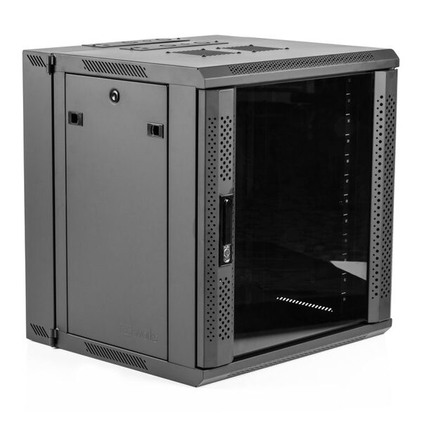 9RU GATOR RACKWORKS HINGED WALL MOUNTED RACK; 21" DEEP; WITH VENTED GLASS FRONT DOOR