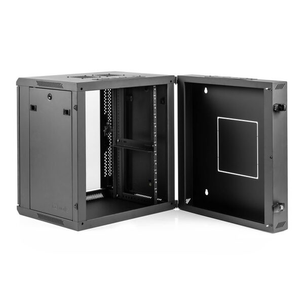 9RU GATOR RACKWORKS HINGED WALL MOUNTED RACK; 21" DEEP; WITH VENTED GLASS FRONT DOOR