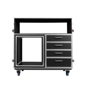 GTOUR MIXER CASE W/ 12U RACK, 4 DRAWERS & 2 TABLES