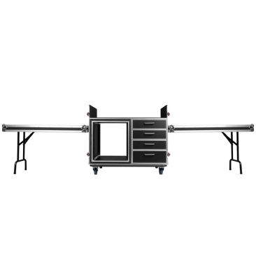 GTOUR MIXER CASE W/ 12U RACK, 4 DRAWERS & 2 TABLES