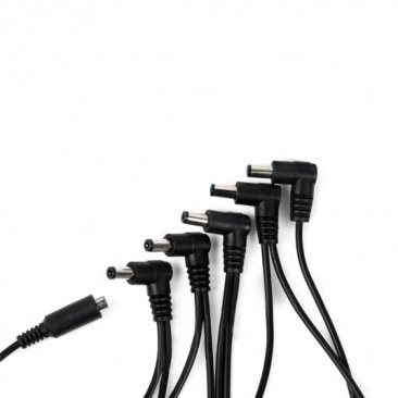 5-OUTPUT DAISY CHAIN POWER ADAPTER CABLE WITH FEMALE INPUT BARREL PLUG