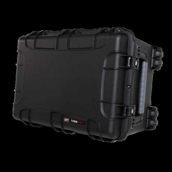 BLACK WATERPROOF INJECTION MOLDED CASE WITH INTERIOR DIMENSIONS OF 30" X 21" X 18" WITH DICED FOAM