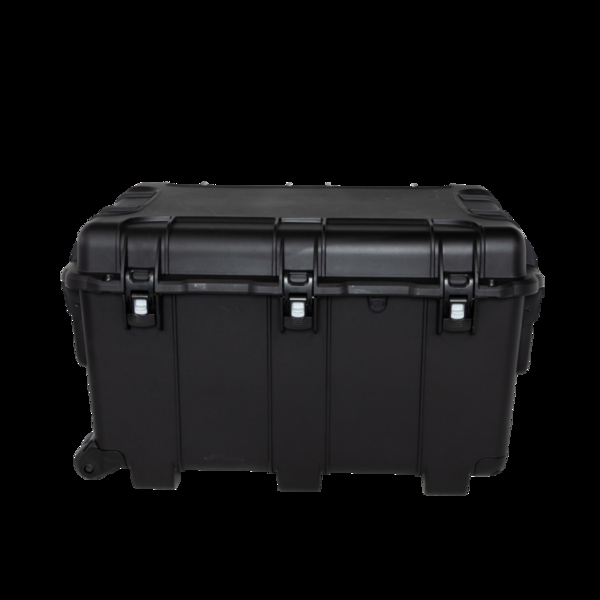 BLACK WATERPROOF INJECTION MOLDED CASE WITH INTERIOR DIMENSIONS OF 30" X 21" X 18" WITH DICED FOAM