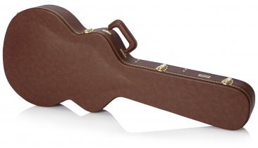 DELUXE WOOD CASE FOR SEMI-HOLLOW GUITARS SUCH AS GIBSON 335®; VINTAGE BROWN EXTERIOR