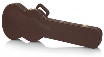 DELUXE WOOD CASE FOR SOLID-BODY GUITARS SUCH AS GIBSON SG®; VINTAGE BROWN EXTERIOR
