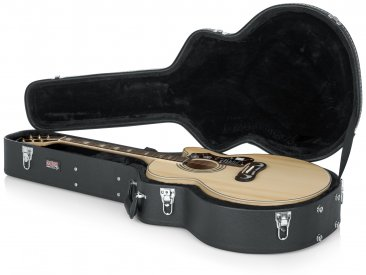 DELUXE WOOD CASE FOR JUMBO ACOUSTIC GUITARS