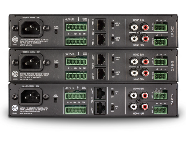 2CH 80W POWER AMPLIFIER, FANLESS, 4OHM/8OHM/70V/100V, 1RU HALF-RACK, MOUNTING KIT