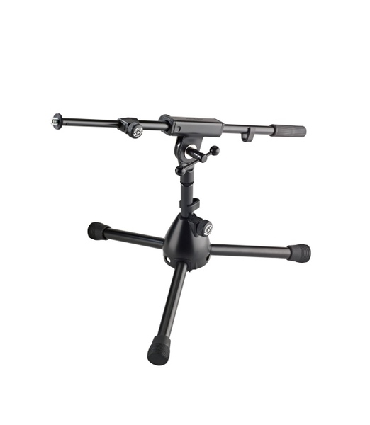 25950 - EXTRA LOW TRIPOD MICROPHONE STAND - RIEN, BLACK, HEIGHT 11 INCHES,  BOOM 16.7 TO 28.5