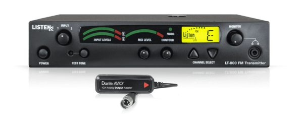 STATIONARY RF TRANSMITTER (72 MHZ) WITH DANTE 1 CHANNEL OUTPUT XLR ADAPTER (POE REQUIRED), 1/2 RU
