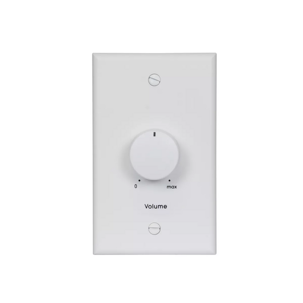 ATTENUATOR-25W, 70V/25V, 1-GANG STAINLESS STEEL/DECORATOR, WHITE