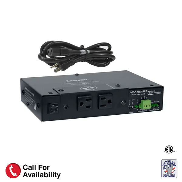 COMPACT SURGE SUPPRESSOR-15A, 2 OUTLETS, REMOTE POWER CONTROL, DETACHABLE CORD