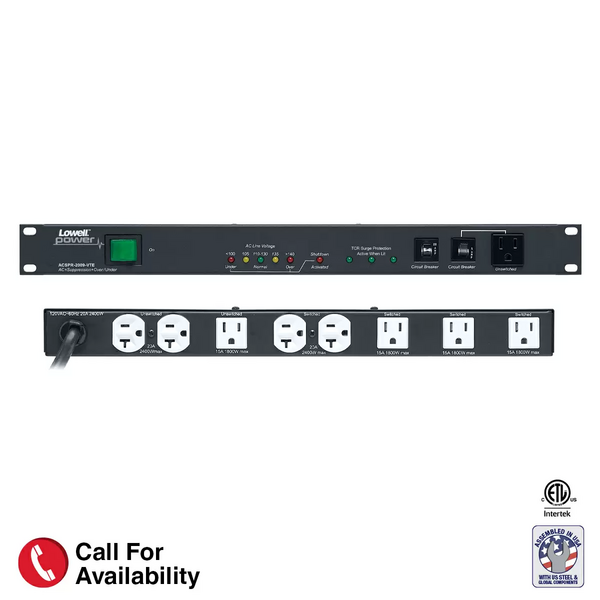 POWER PANEL-20A, 5-SWITCHED 4-UNSWITCHED OUTLETS, 1U, SURGE SUPP, O/U